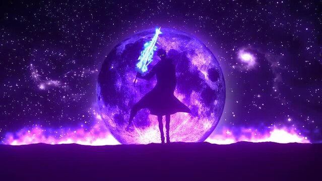 Anime wallpaper for PC, anime character with lightning sword, background