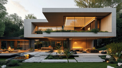 Architecture modern design, concrete house.
