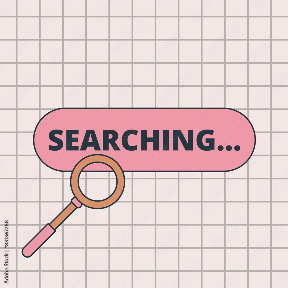 Poster query field, search button. search bar template for website style of the 80s and 90s. flat graphic v