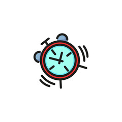 Alarm clock ringing line icon. Waking up, reminder, timer. Schedule concept. Can be used for topics like daily routine, deadline, morning