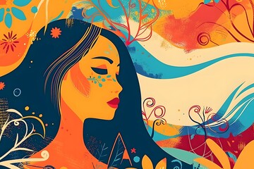  A colorful, abstract illustration celebrating Asian American and Pacific Islander Heritage Month.