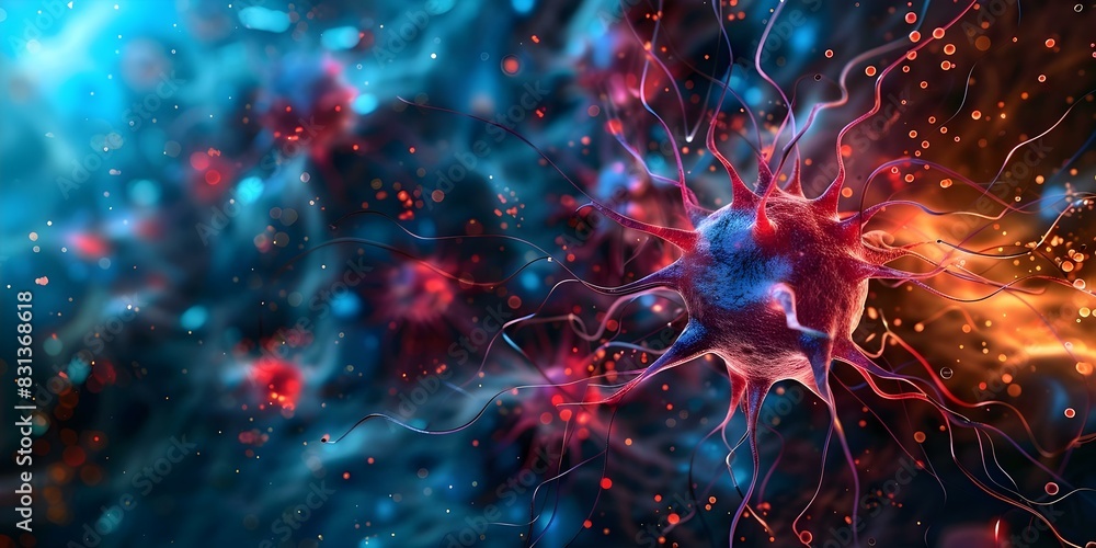 Aufkleber exploring the intricacies of microbes, molecules, and viruses through d rendering of human cells. co