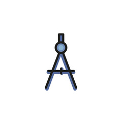 Icon of compass tool. School supply, plan, device. Drawing concept. Can be used for topics like construction, engineering, architecture