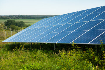 Solar power station or panels, photovoltaics, alternative source of electricity. Concept of...