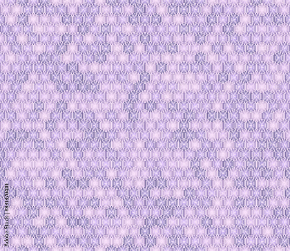 Poster seamless geometric pattern. purple color tones gradients. stacked hexagons mosaic pattern. hexagon s