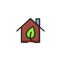 Icon of eco house. Mortgage, building, construction. Ecology concept. Can be used for topics like property, environment, conservation