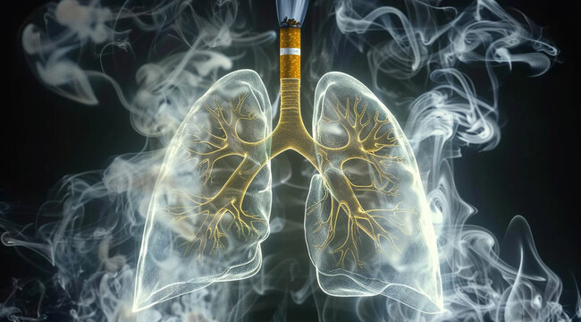 Lung with smoke x-ray of the organ world no tabacco day. 