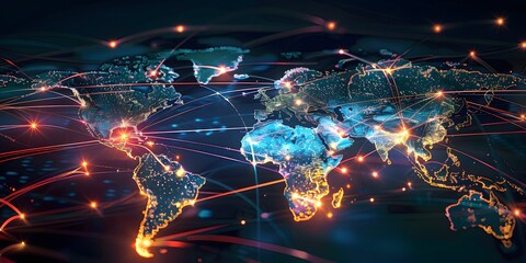 Worldwide Data Transmission: Visualizing Network Connectivity and Telecommunications