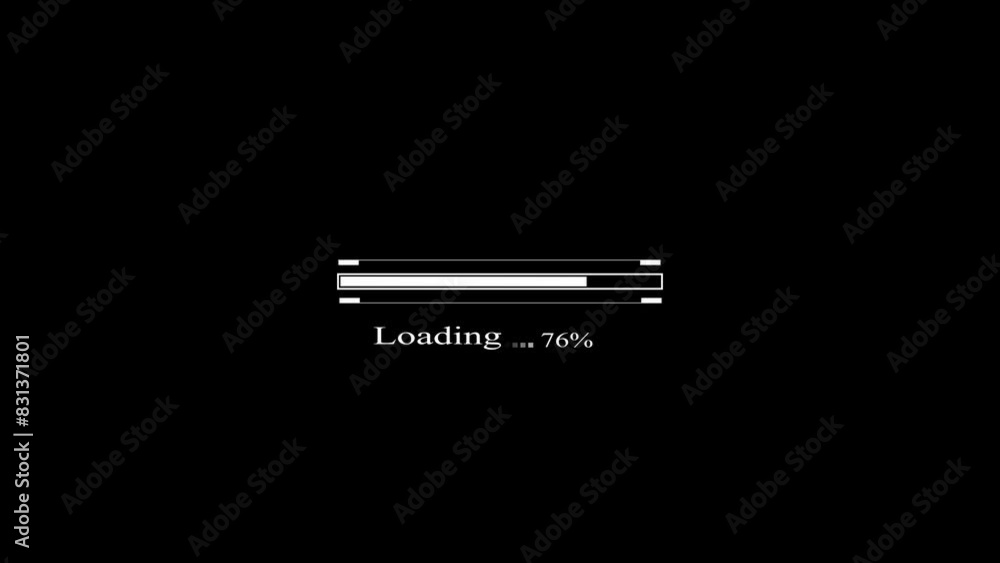 Poster animated white loading bat icon animation on black background