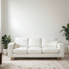 modern living room interior design with white sofa