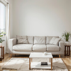 modern living room interior design with white sofa