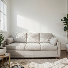 modern living room interior design with white sofa