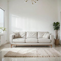 modern living room interior design with white sofa