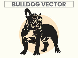 Black silhouette set of Bulldog for Bulldog Lover.