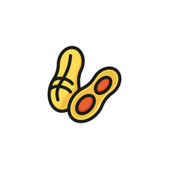 Icon of peanut. Nutshell, protein, snack. Harvest concept. Can be used for topics like food, peanut butter, nutrition