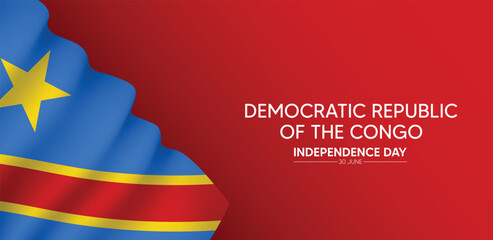 Democratic Republic of the Congo independence day 30 June vector poster