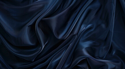 Fototapeta premium Dark Blue Silk Fabric Texture