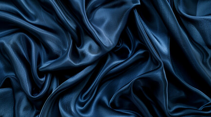 Obraz premium Dark Blue Silk Fabric Texture