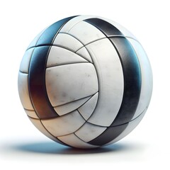 Leather volleyball isolated on a white background, White and Black Soccer Ball on White Background, Hight Tec future ball, 