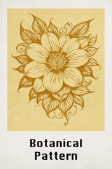 Botanical illustration for printing on wall decorations. Pattern for covers, business cards. Generated by Ai