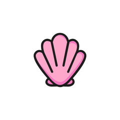 Obraz premium Icon of sea shell. Coast, aquarium, beach. Marine life concept. Can be used for topics like seafood, vacation, wildlife