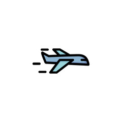 Icon of speed of plane. Fast, flying, flight. Freedom concept. Can be used for topics like air travel, passenger transport, travel