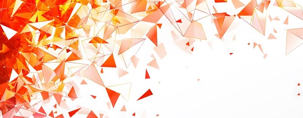 Abstract Vector Banner with Orange and Red Triangles