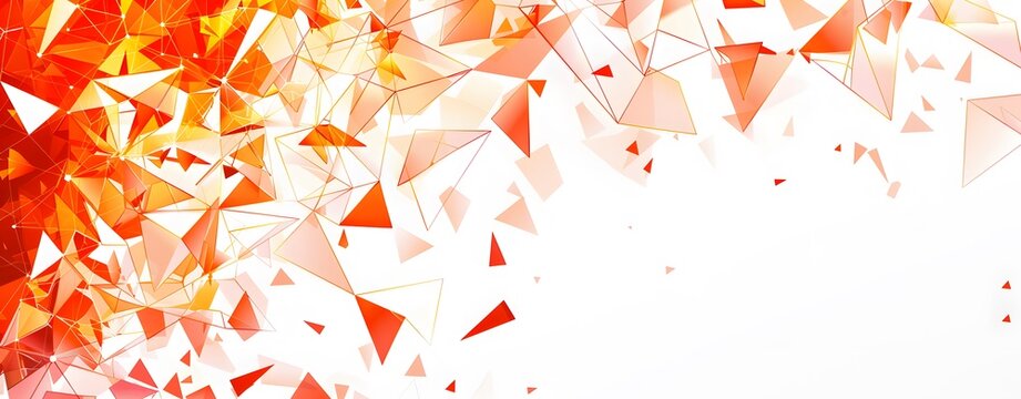 Abstract Vector Banner with Orange and Red Triangles