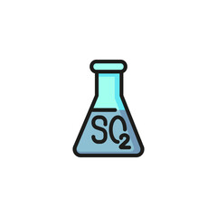 Icon of sulfur dioxide. Formula, research, sodium. Chemistry concept. Can be used for topics like science, laboratory, education