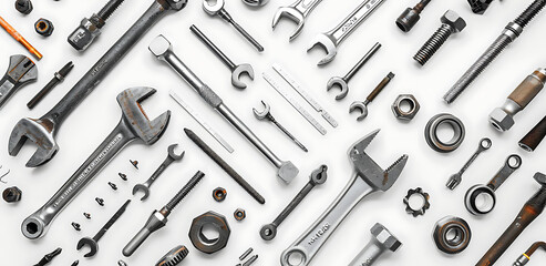 Fototapeta premium Papa Tools on white background for fathers day