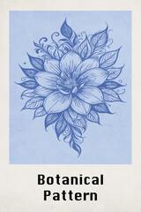 Botanical illustration for printing on wall decorations. Pattern for covers, business cards. Generated by Ai