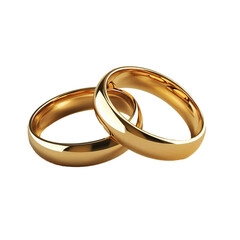 A pair of wedding rings isolated on a white background