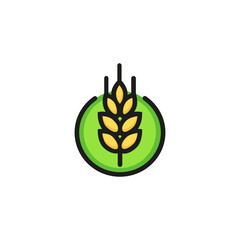 Icon of wheat ear. Bread, grain, seed. Harvest concept. Can be used for topics like agriculture, gluten plant