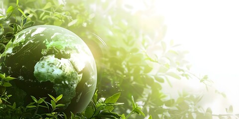 Celebrating Earth Day with a green planet on a white background. Concept Earth Day, Green Planet, Environment, White Background, Save Our Planet