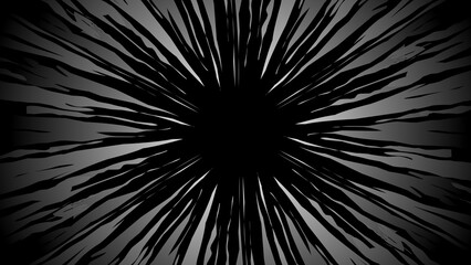 Obraz premium explosion effect or light rays black and white illustration. Geometric hand drawn