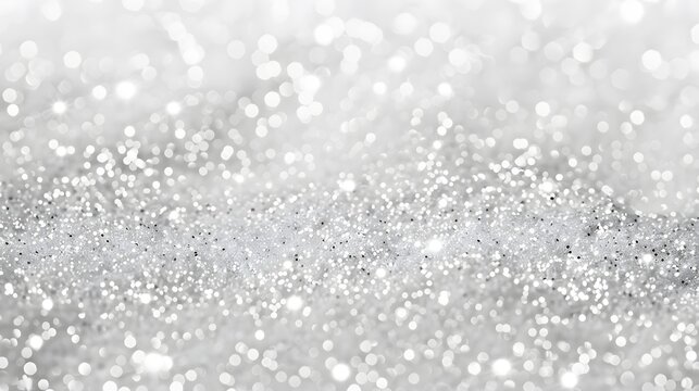 White Glitter Background with Silver Accents