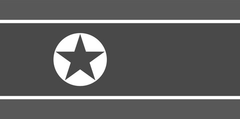 North Korea flag original black and white