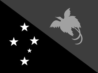 Papua New Guinea flag original black and white