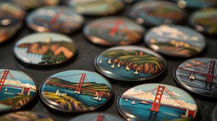 Magnets depicting the Golden Gate from San Francisco
