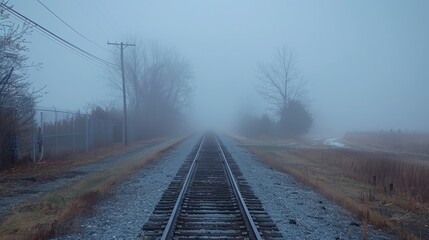 Fototapeta premium Foggy Morning Train Tracks