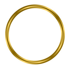 Gold circle frame on transparent background 