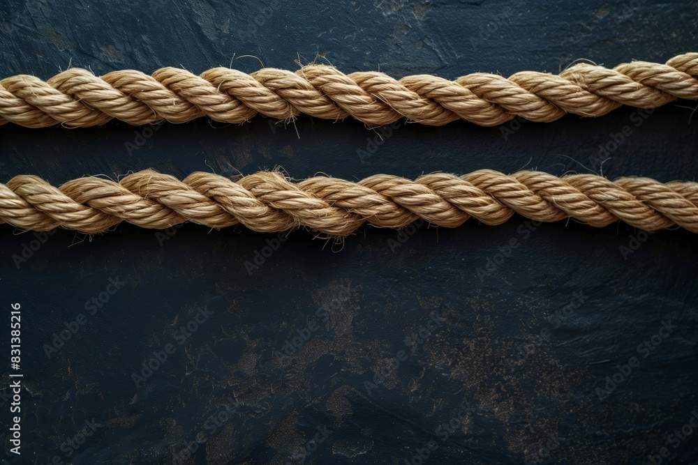 Aufkleber rope on black background with copy space: geometric shape design in line form