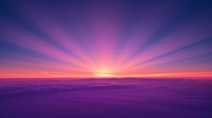 Fototapeta premium View of the sky at dawn, featuring a smooth gradient from deep purple to soft pink