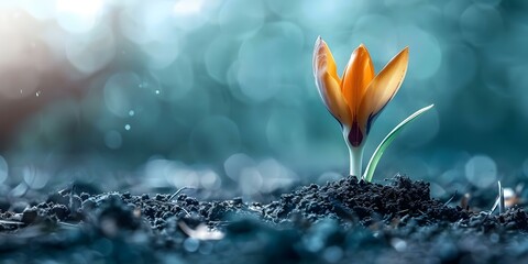 New growth sprouting from the earth nurturing and renewing our world. Concept Renewal of Nature, Growth and Regeneration, Earth's Rebirth, Nurturing New Life, Sprouting New Beginnings