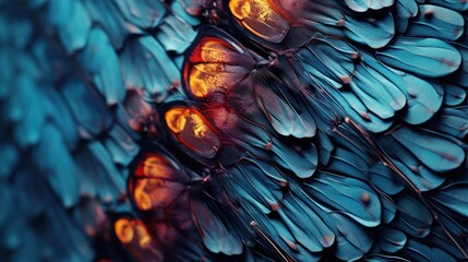 Fototapeta premium microscope revealing the intricate structure of a butterfly wing 