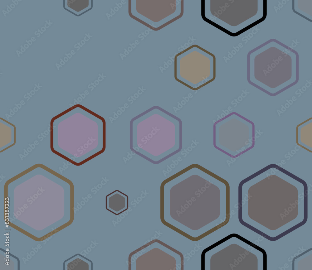 Aufkleber abstract mosaic hexagon shapes background. multicolored geometric elements of varied size. bold roun