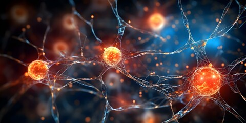Illustration of Neural Network in the Human Brain for Scientific Research. Concept Neuroscience, Brain Research, Neural Networks, Illustration, Scientific Study