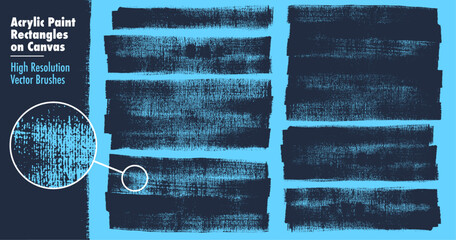 Brush Stroke Textures with Canvas Texture. Created from scans of Acrylic Paint on Canvas. High Quality, Detailed Vector brushes