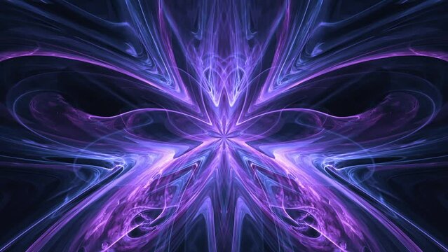 Mystic ethereal flow of energy through the multiverse fractal portal in purple and mythical  blue.
