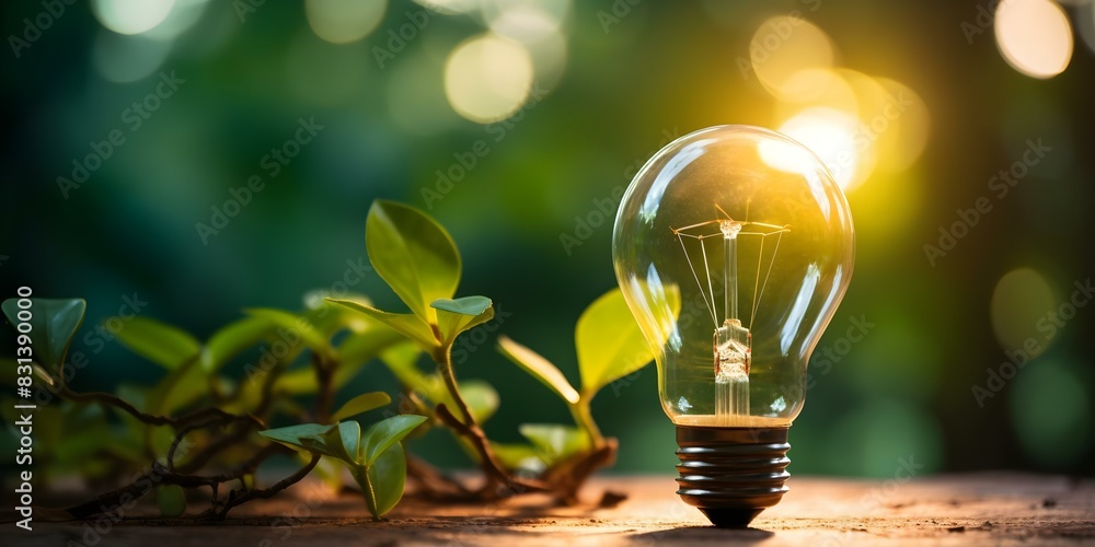 Poster energy-efficient solutions and alternative power sources for a sustainable future. concept renewable